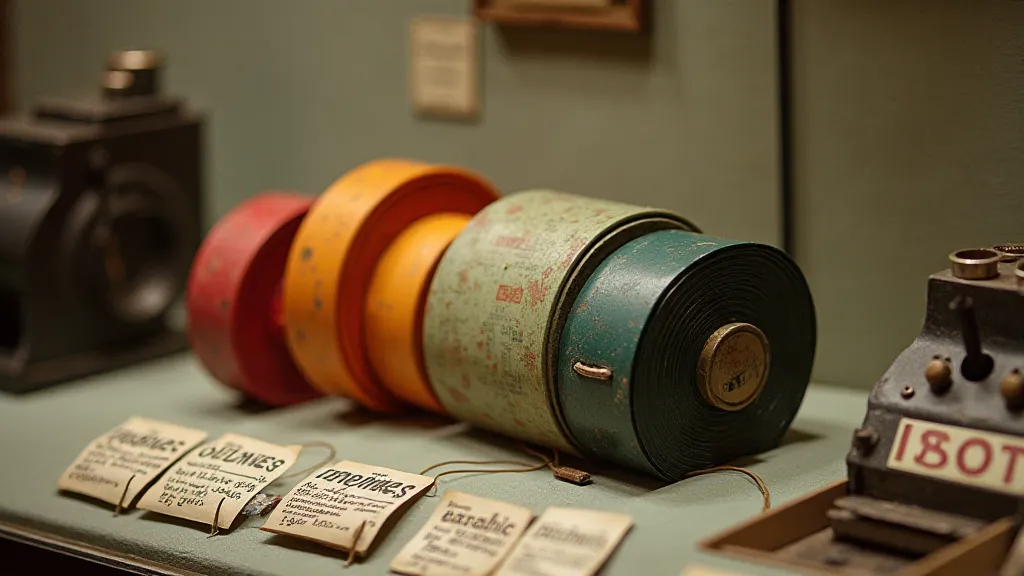 Collector's display of typewriter ribbons