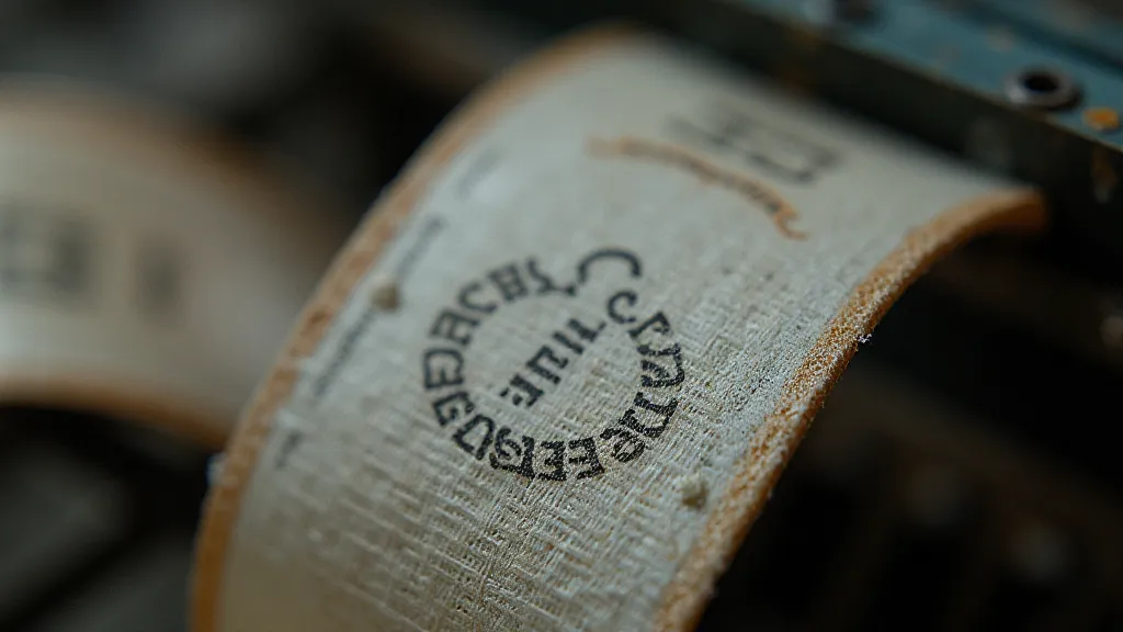 Detailed view of a vintage typewriter ribbon