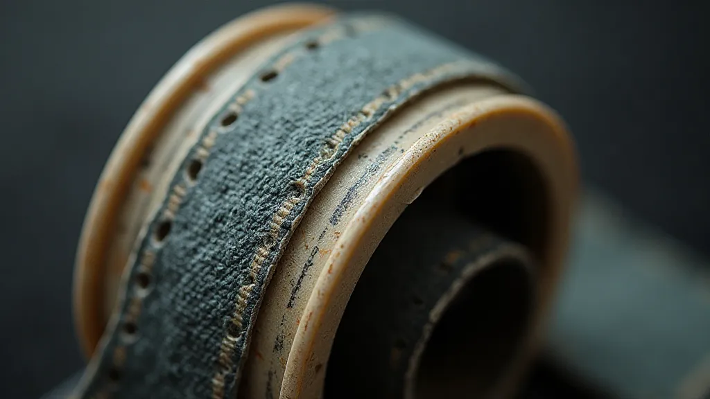 Close-up of a typewriter ribbon spool