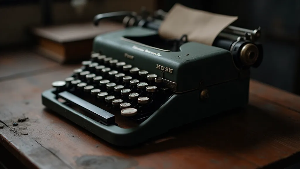 Close up of typewriter and ribbon