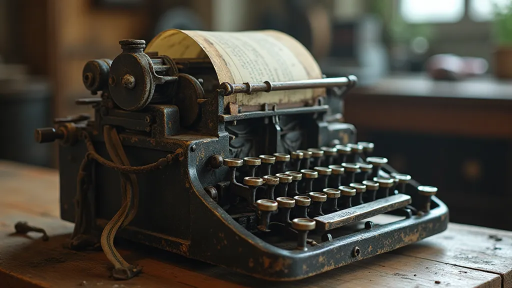 Typewriter and ribbon display