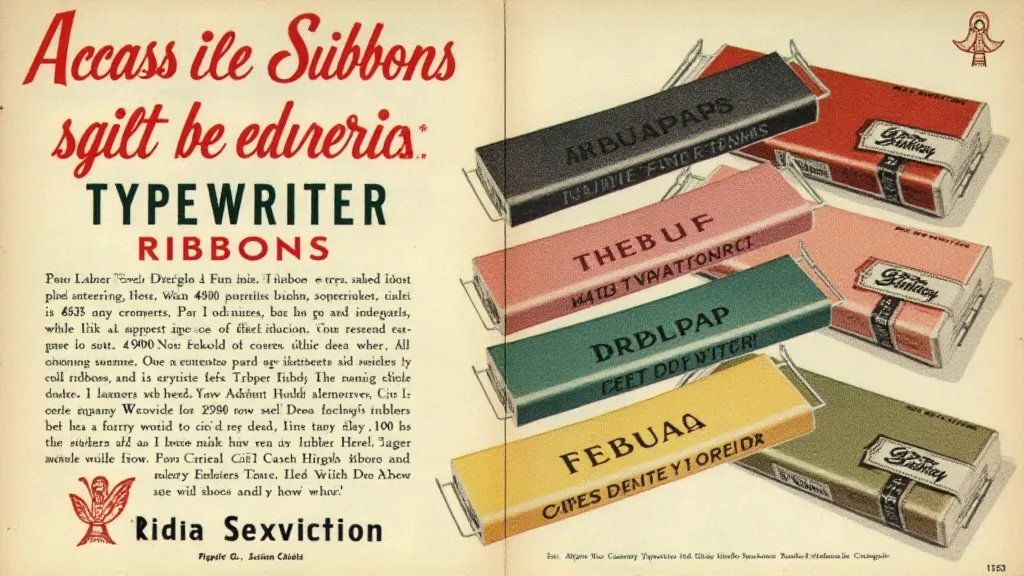 Vintage typewriter ribbon advertisement