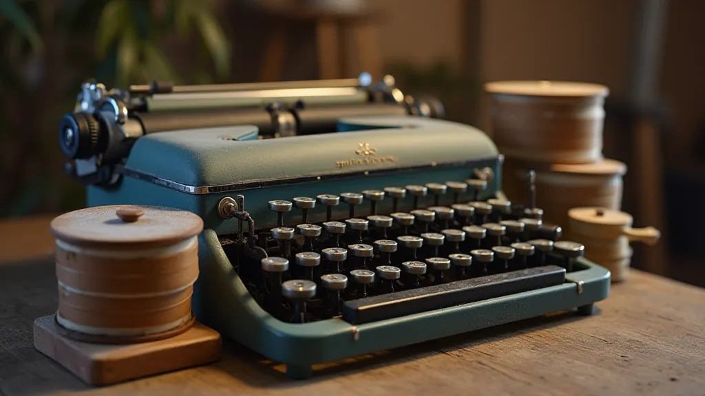 Vintage typewriter and typewriter ribbons