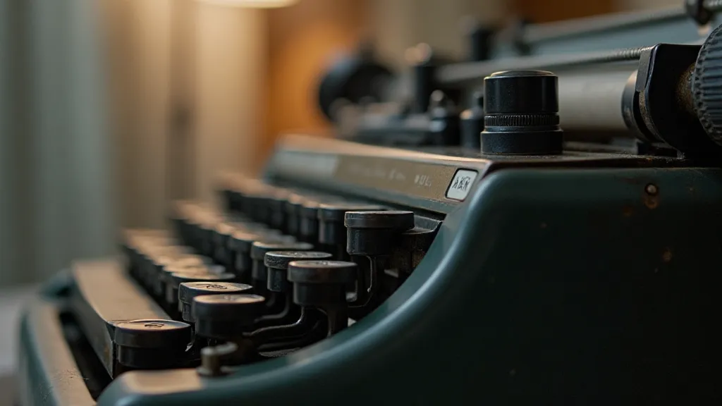 Antique typewriter with ribbon