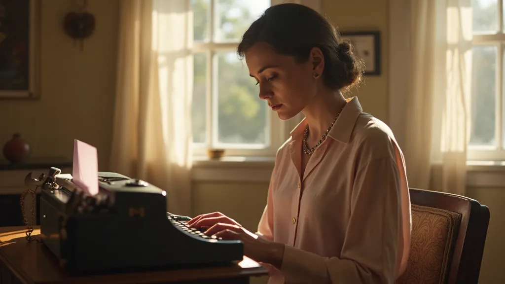 Woman using a typewriter in the 1930s
