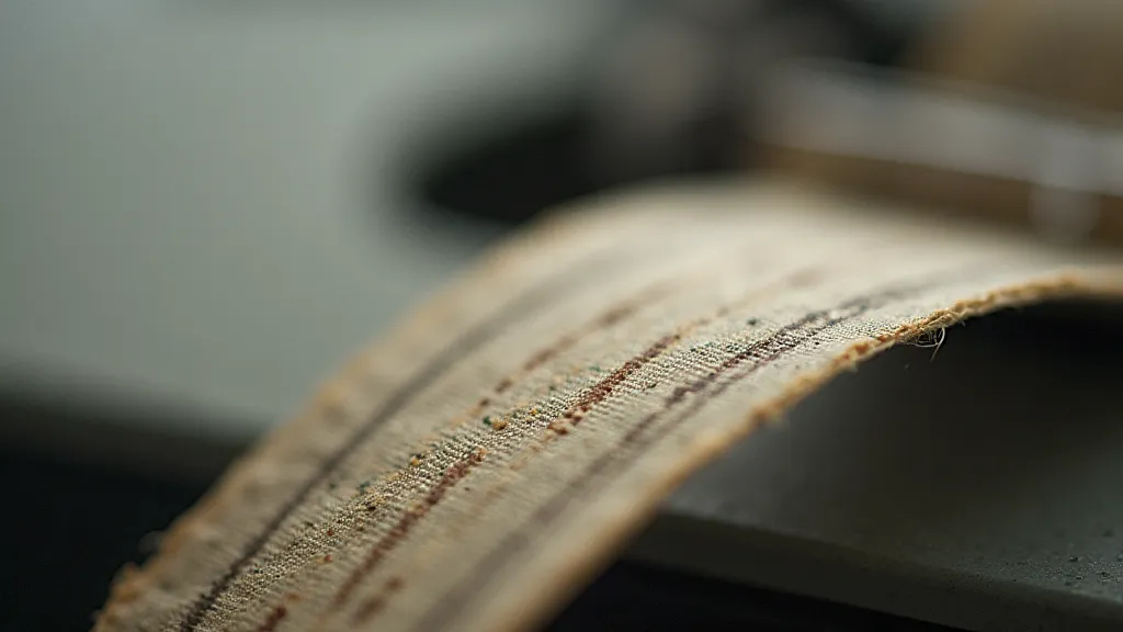 Close-up of a used typewriter ribbon