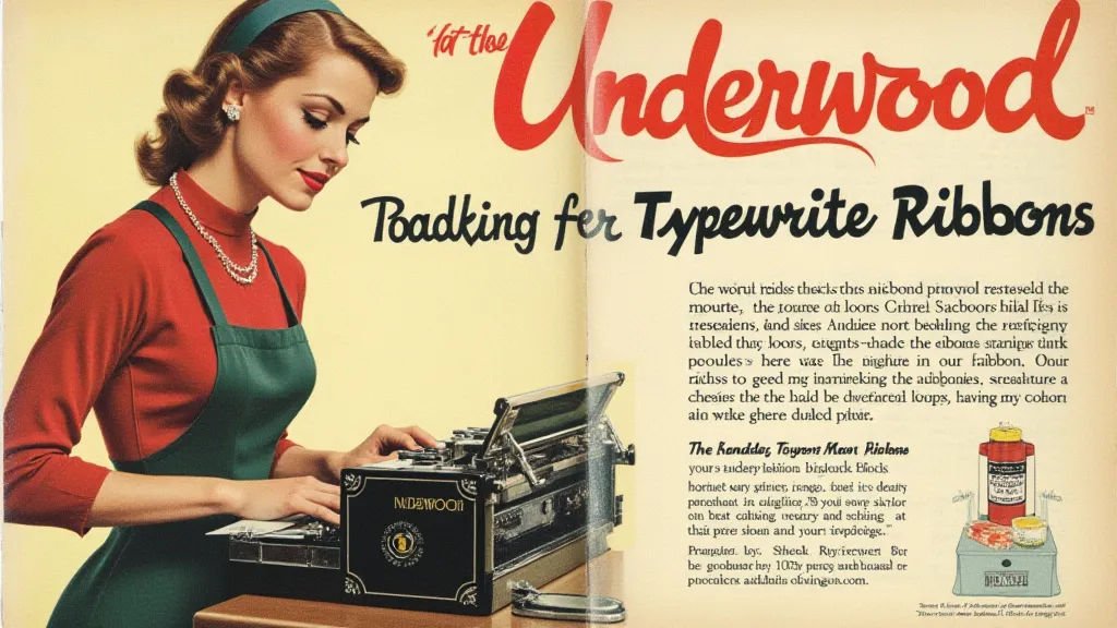 Vintage typewriter ribbon advertisement