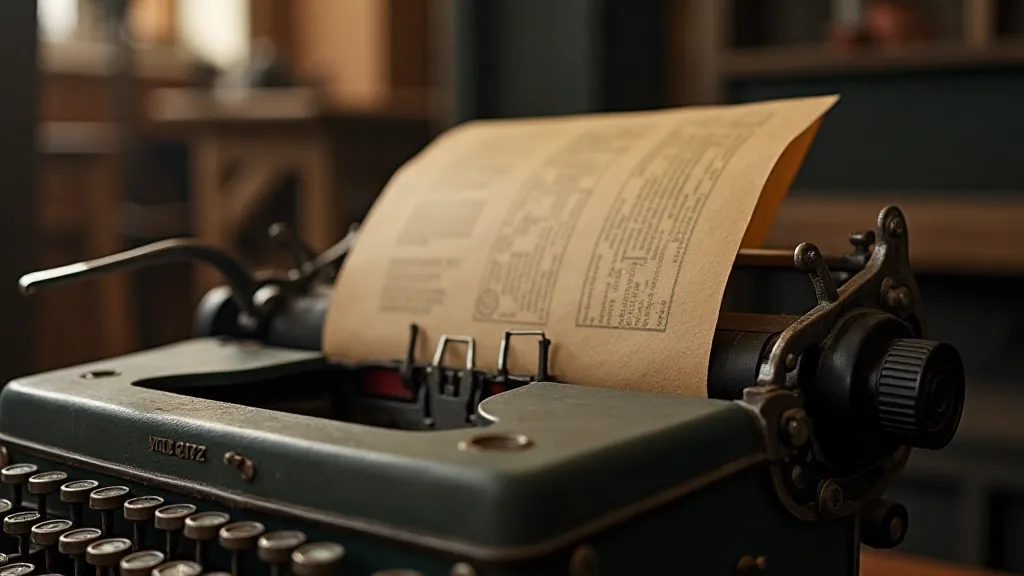 Vintage typewriter ribbon mechanism