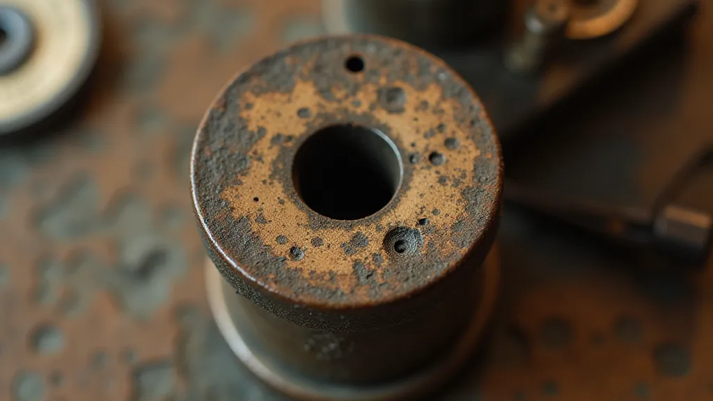 Antique typewriter spool with faded label
