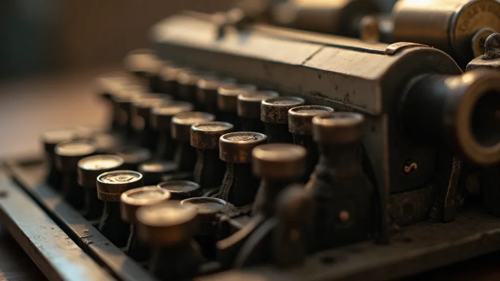 Vintage typewriter with ribbon spool